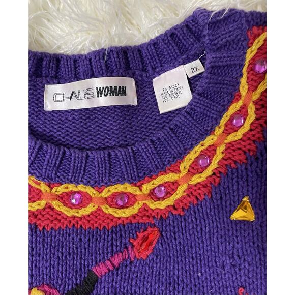 CHAUS Woman vintage novelty pullover long sleeve sweater 2X Volup - Picture 7 of 12